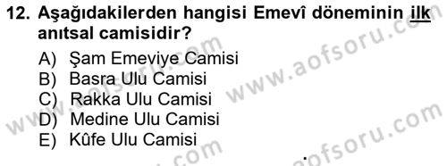 Akdeniz Uygarlıkları Sanatı Dersi 2012 - 2013 Yılı (Final) Dönem Sonu Sınav Soruları 12. Soru