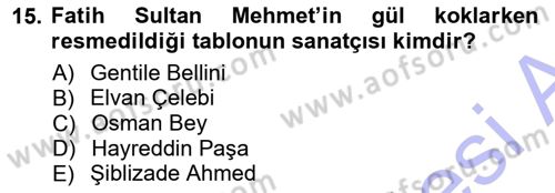 Akdeniz Uygarlıkları Sanatı Dersi 2012 - 2013 Yılı (Final) Dönem Sonu Sınav Soruları 15. Soru