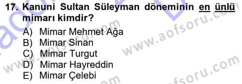 Akdeniz Uygarlıkları Sanatı Dersi 2012 - 2013 Yılı (Final) Dönem Sonu Sınav Soruları 17. Soru