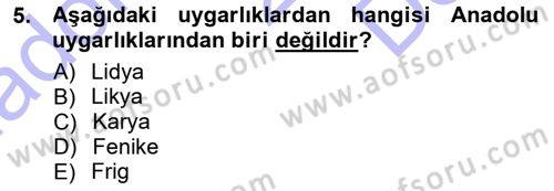 Akdeniz Uygarlıkları Sanatı Dersi 2012 - 2013 Yılı (Final) Dönem Sonu Sınav Soruları 5. Soru