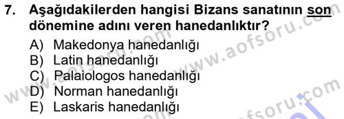Akdeniz Uygarlıkları Sanatı Dersi 2012 - 2013 Yılı (Final) Dönem Sonu Sınav Soruları 7. Soru