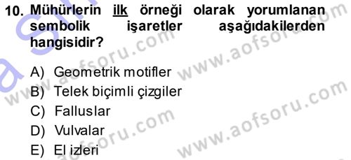 Akdeniz Uygarlıkları Sanatı Dersi Ara Sınavı Deneme Sınav Soruları 10. Soru