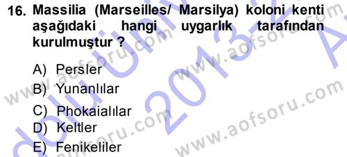 Akdeniz Uygarlıkları Sanatı Dersi Ara Sınavı Deneme Sınav Soruları 16. Soru