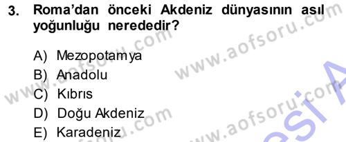 Akdeniz Uygarlıkları Sanatı Dersi 2013 - 2014 Yılı (Vize) Ara Sınav Soruları 3. Soru