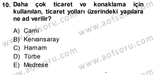 Akdeniz Uygarlıkları Sanatı Dersi 2013 - 2014 Yılı (Final) Dönem Sonu Sınavı 10. Soru