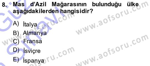 Akdeniz Uygarlıkları Sanatı Dersi Ara Sınavı Deneme Sınav Soruları 8. Soru