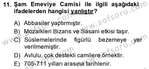 Akdeniz Uygarlıkları Sanatı Dersi 2014 - 2015 Yılı (Final) Dönem Sonu Sınav Soruları 11. Soru
