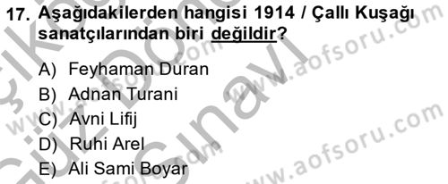 Akdeniz Uygarlıkları Sanatı Dersi 2014 - 2015 Yılı (Final) Dönem Sonu Sınav Soruları 17. Soru