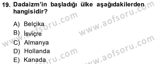 Akdeniz Uygarlıkları Sanatı Dersi 2014 - 2015 Yılı (Final) Dönem Sonu Sınav Soruları 19. Soru