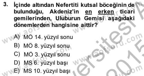 Akdeniz Uygarlıkları Sanatı Dersi 2014 - 2015 Yılı (Final) Dönem Sonu Sınav Soruları 3. Soru