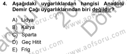 Akdeniz Uygarlıkları Sanatı Dersi 2014 - 2015 Yılı (Final) Dönem Sonu Sınav Soruları 4. Soru