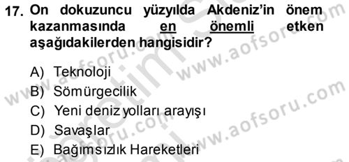 Akdeniz Uygarlıkları Sanatı Dersi 2014 - 2015 Yılı Tek Ders Sınavı 17. Soru