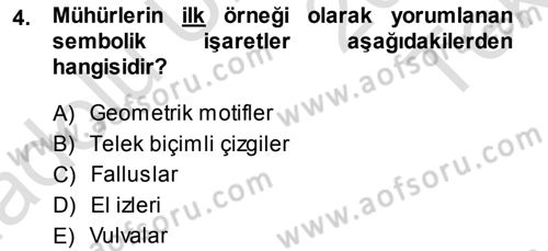 Akdeniz Uygarlıkları Sanatı Dersi 2014 - 2015 Yılı Tek Ders Sınavı 4. Soru