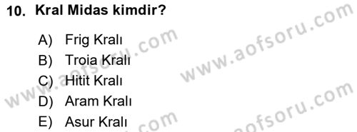 Akdeniz Uygarlıkları Sanatı Dersi 2015 - 2016 Yılı (Vize) Ara Sınav Soruları 10. Soru
