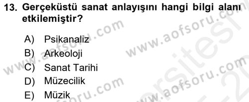 Akdeniz Uygarlıkları Sanatı Dersi 2015 - 2016 Yılı Tek Ders Sınav Soruları 13. Soru