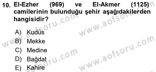 Akdeniz Uygarlıkları Sanatı Dersi 2016 - 2017 Yılı 3 Ders Sınav Soruları 10. Soru