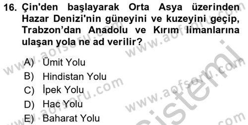 Akdeniz Uygarlıkları Sanatı Dersi 2016 - 2017 Yılı 3 Ders Sınav Soruları 16. Soru