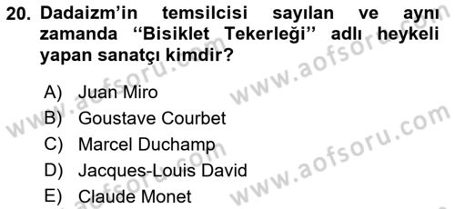 Akdeniz Uygarlıkları Sanatı Dersi 2016 - 2017 Yılı 3 Ders Sınav Soruları 20. Soru