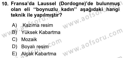 Akdeniz Uygarlıkları Sanatı Dersi Ara Sınavı Deneme Sınav Soruları 10. Soru