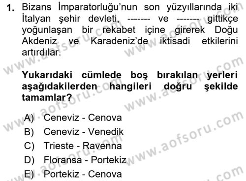 Akdeniz Uygarlıkları Sanatı Dersi 2016 - 2017 Yılı (Final) Dönem Sonu Sınav Soruları 1. Soru