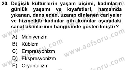 Akdeniz Uygarlıkları Sanatı Dersi 2016 - 2017 Yılı (Final) Dönem Sonu Sınav Soruları 20. Soru
