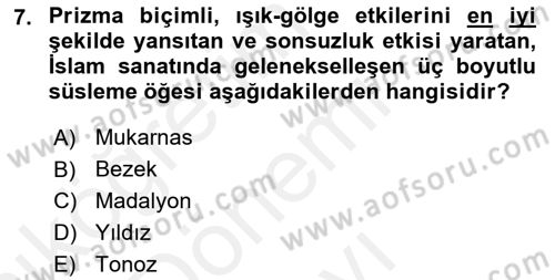 Akdeniz Uygarlıkları Sanatı Dersi 2016 - 2017 Yılı (Final) Dönem Sonu Sınav Soruları 7. Soru