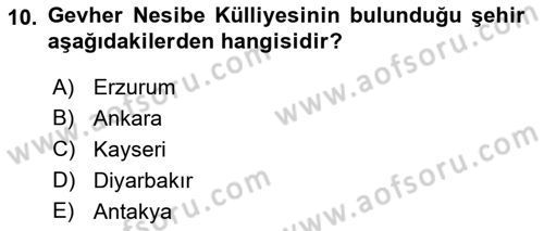 Akdeniz Uygarlıkları Sanatı Dersi 2017 - 2018 Yılı 3 Ders Sınav Soruları 10. Soru