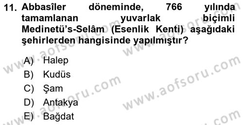 Akdeniz Uygarlıkları Sanatı Dersi 2017 - 2018 Yılı 3 Ders Sınav Soruları 11. Soru