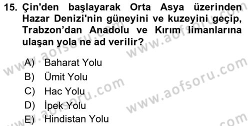 Akdeniz Uygarlıkları Sanatı Dersi 2017 - 2018 Yılı 3 Ders Sınav Soruları 15. Soru