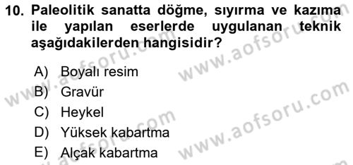 Akdeniz Uygarlıkları Sanatı Dersi 2017 - 2018 Yılı (Vize) Ara Sınavı 10. Soru