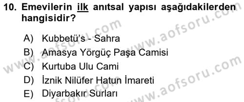 Akdeniz Uygarlıkları Sanatı Dersi 2017 - 2018 Yılı (Final) Dönem Sonu Sınav Soruları 10. Soru