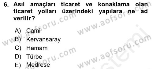 Akdeniz Uygarlıkları Sanatı Dersi 2017 - 2018 Yılı (Final) Dönem Sonu Sınav Soruları 6. Soru