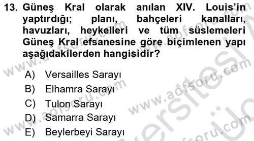 Akdeniz Uygarlıkları Sanatı Dersi 2018 - 2019 Yılı 3 Ders Sınav Soruları 13. Soru