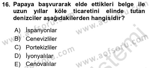 Akdeniz Uygarlıkları Sanatı Dersi 2018 - 2019 Yılı 3 Ders Sınav Soruları 16. Soru