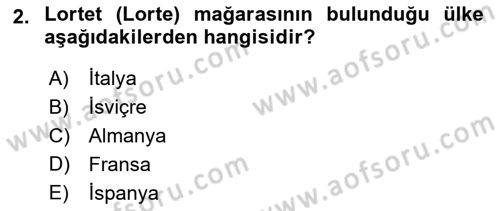 Akdeniz Uygarlıkları Sanatı Dersi 2018 - 2019 Yılı 3 Ders Sınav Soruları 2. Soru