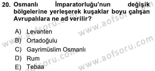 Akdeniz Uygarlıkları Sanatı Dersi 2018 - 2019 Yılı 3 Ders Sınav Soruları 20. Soru