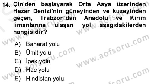 Akdeniz Uygarlıkları Sanatı Dersi 2018 - 2019 Yılı (Final) Dönem Sonu Sınav Soruları 14. Soru
