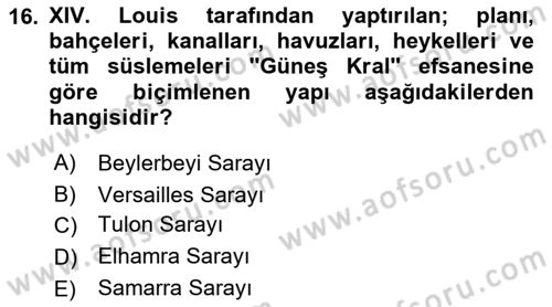 Akdeniz Uygarlıkları Sanatı Dersi 2018 - 2019 Yılı (Final) Dönem Sonu Sınav Soruları 16. Soru