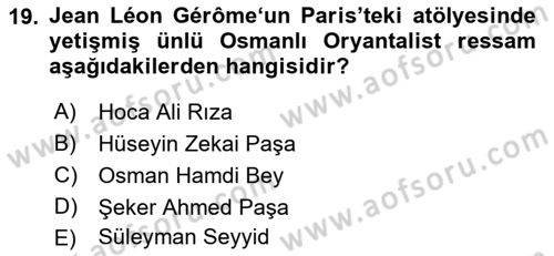 Akdeniz Uygarlıkları Sanatı Dersi 2018 - 2019 Yılı (Final) Dönem Sonu Sınav Soruları 19. Soru