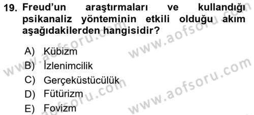 Akdeniz Uygarlıkları Sanatı Dersi 2018 - 2019 Yılı Yaz Okulu Sınav Soruları 19. Soru