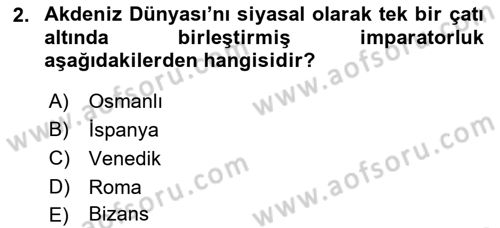 Akdeniz Uygarlıkları Sanatı Dersi 2019 - 2020 Yılı (Vize) Ara Sınav Soruları 2. Soru