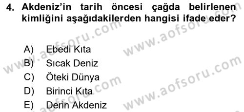 Akdeniz Uygarlıkları Sanatı Dersi Ara Sınavı Deneme Sınav Soruları 4. Soru