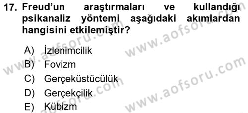 Akdeniz Uygarlıkları Sanatı Dersi 2019 - 2020 Yılı (Final) Dönem Sonu Sınavı 17. Soru