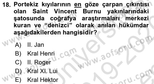 Akdeniz Uygarlıkları Sanatı Dersi 2019 - 2020 Yılı (Final) Dönem Sonu Sınavı 18. Soru