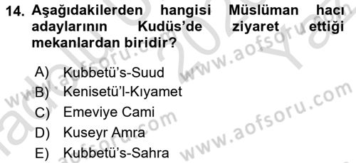 Akdeniz Uygarlıkları Sanatı Dersi 2020 - 2021 Yılı Yaz Okulu Sınav Soruları 14. Soru