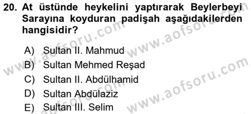 Akdeniz Uygarlıkları Sanatı Dersi 2020 - 2021 Yılı Yaz Okulu Sınav Soruları 20. Soru