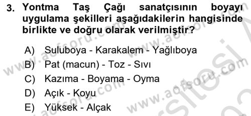 Akdeniz Uygarlıkları Sanatı Dersi 2020 - 2021 Yılı Yaz Okulu Sınav Soruları 3. Soru