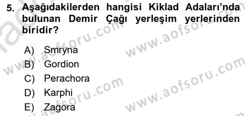 Akdeniz Uygarlıkları Sanatı Dersi 2020 - 2021 Yılı Yaz Okulu Sınav Soruları 5. Soru