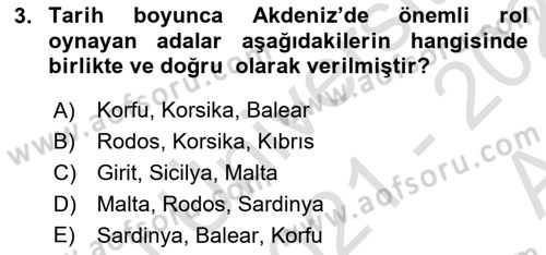 Akdeniz Uygarlıkları Sanatı Dersi 2021 - 2022 Yılı (Vize) Ara Sınav Soruları 3. Soru