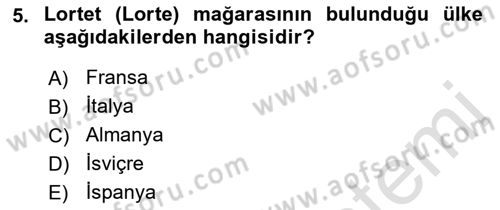Akdeniz Uygarlıkları Sanatı Dersi 2021 - 2022 Yılı (Vize) Ara Sınav Soruları 5. Soru